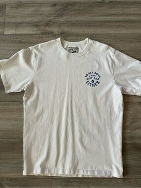 Bogey Boys White Short-Sleeve Tee with Blue Chest Print